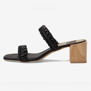 Dolce Vita 9 NEW Women's Zeno Block Heeled Slip On Sandal Black Tan Rope